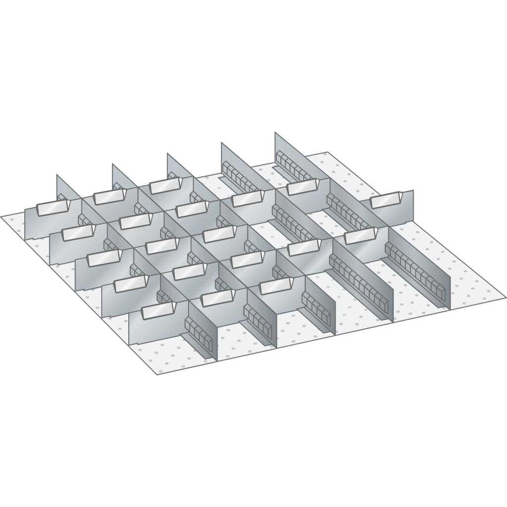 Product afbeelding: LISTA set sleufwanden en scheidingspanelen 36x36E, (bxd) 612x612 mm, 5 sleufwanden, 20 scheidingspanelen, voor fronthoogte 50 mm
