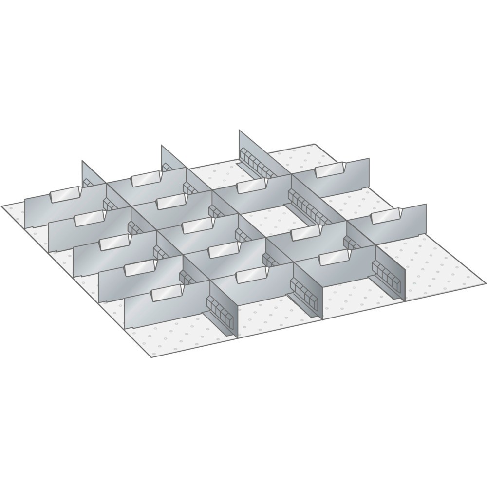 Product afbeelding: LISTA set sleufwanden en scheidingspanelen 36x36E, (bxdxfh) 612x612x250 mm, 3 sleufwanden, 15 scheidingspanelen