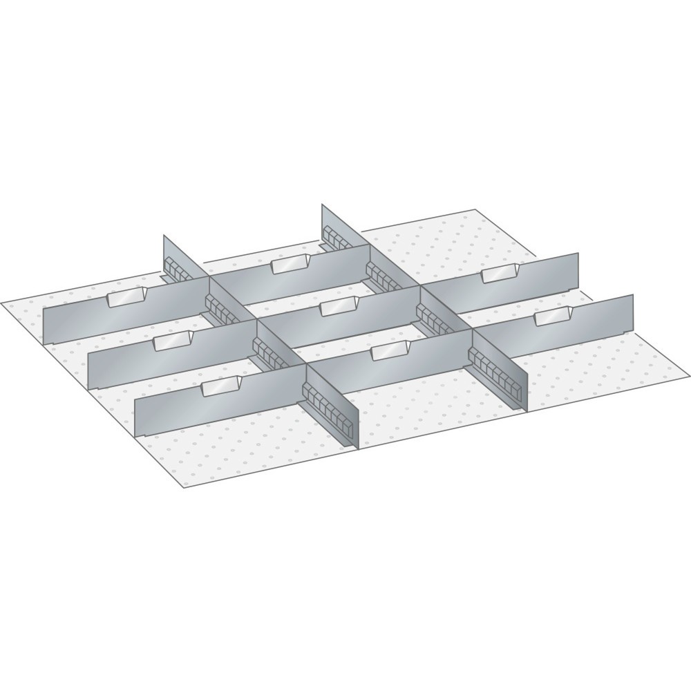 Product afbeelding: LISTA set sleufwanden en scheidingspanelen 45x36E, (bxd) 765x612 mm, 2 sleufwanden, 8 scheidingspanelen, voor fronthoogte 100 mm