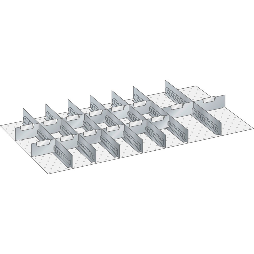 Product afbeelding: LISTA set sleufwanden en scheidingspanelen 54x27E, (bxd) 918x459 mm, 7 sleufwanden, 14 scheidingspanelen, voor fronthoogte 50 mm