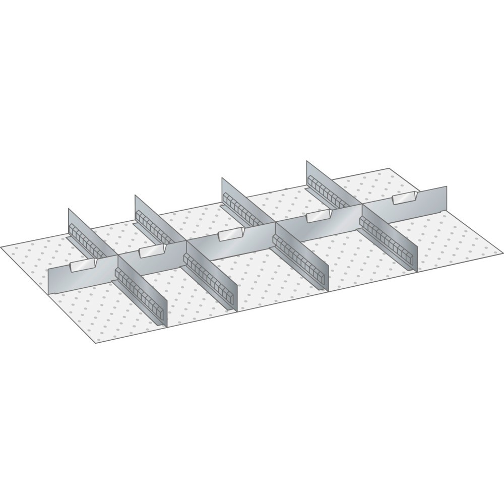 Product afbeelding: LISTA set sleufwanden en scheidingspanelen 54x27E, (bxd) 918x459 mm, 4 sleufwanden, 5 scheidingspanelen, voor fronthoogte 50 mm
