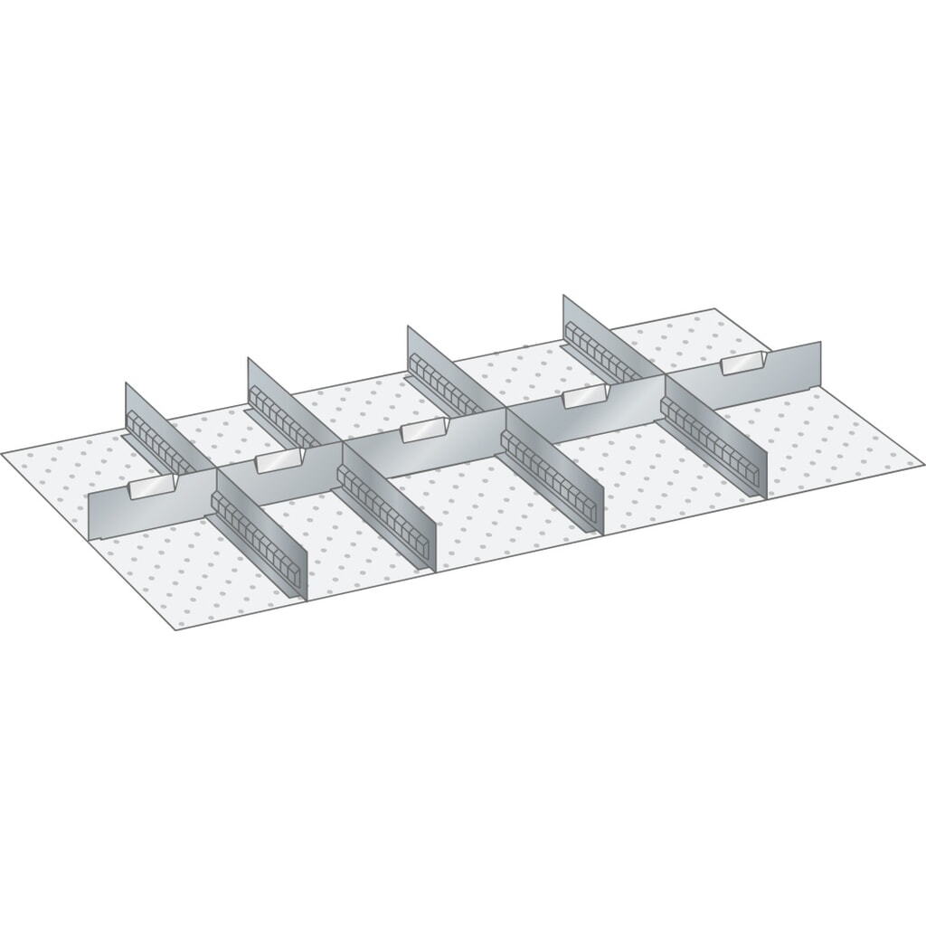 Product afbeelding: LISTA set sleufwanden en scheidingspanelen 54x27E, (bxd) 918x459 mm, 4 sleufwanden, 5 scheidingspanelen, voor fronthoogte 50 mm