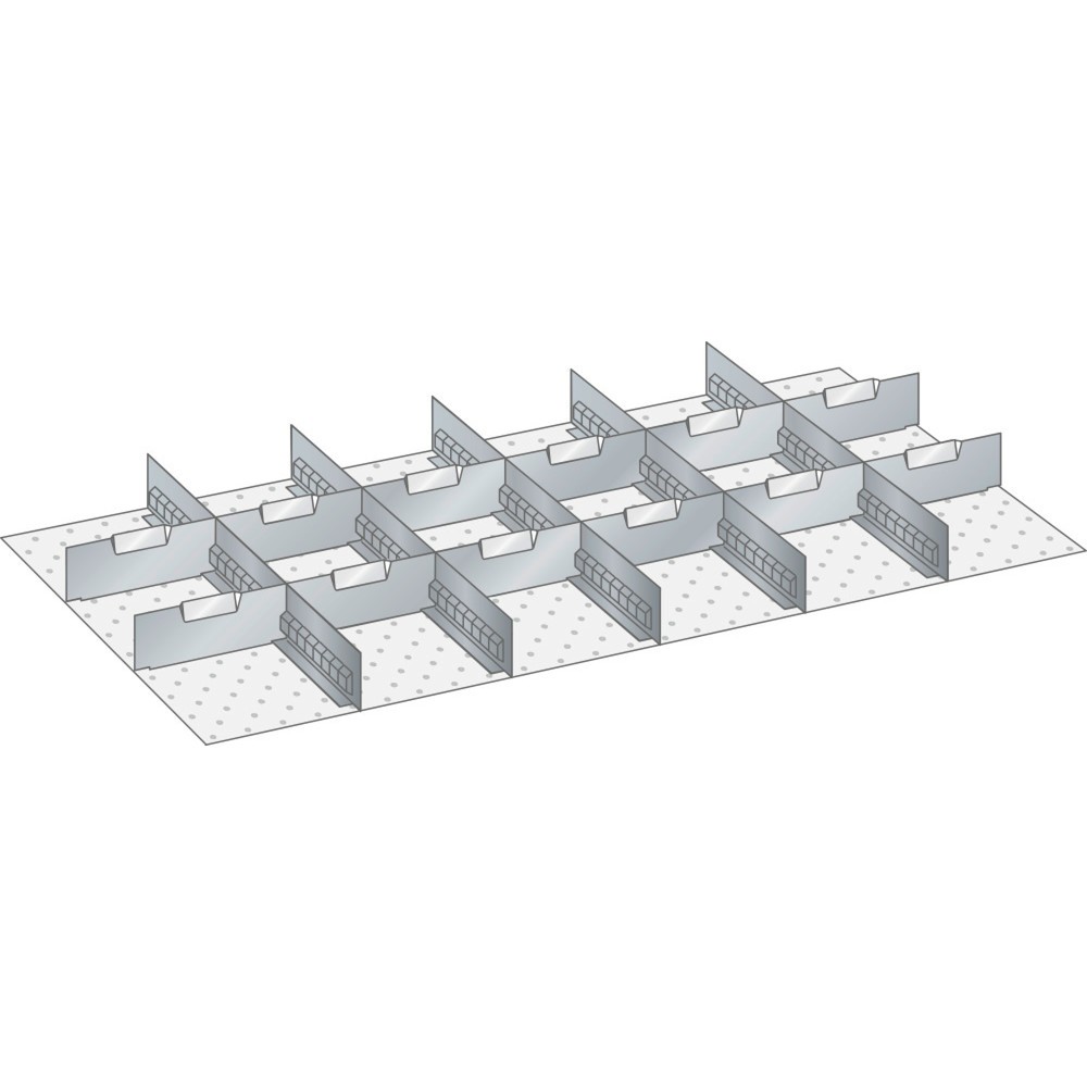 Product afbeelding: LISTA set sleufwanden en scheidingspanelen 54x27E, (bxdxfh) 918x459x300 mm, 5 sleufwanden, 12 scheidingspanelen