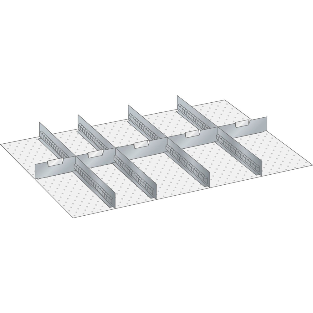 Product afbeelding: LISTA set sleufwanden en scheidingspanelen 54x36E, (bxd) 918x612 mm, 4 sleufwanden, 5 scheidingspanelen, voor fronthoogte 75 mm