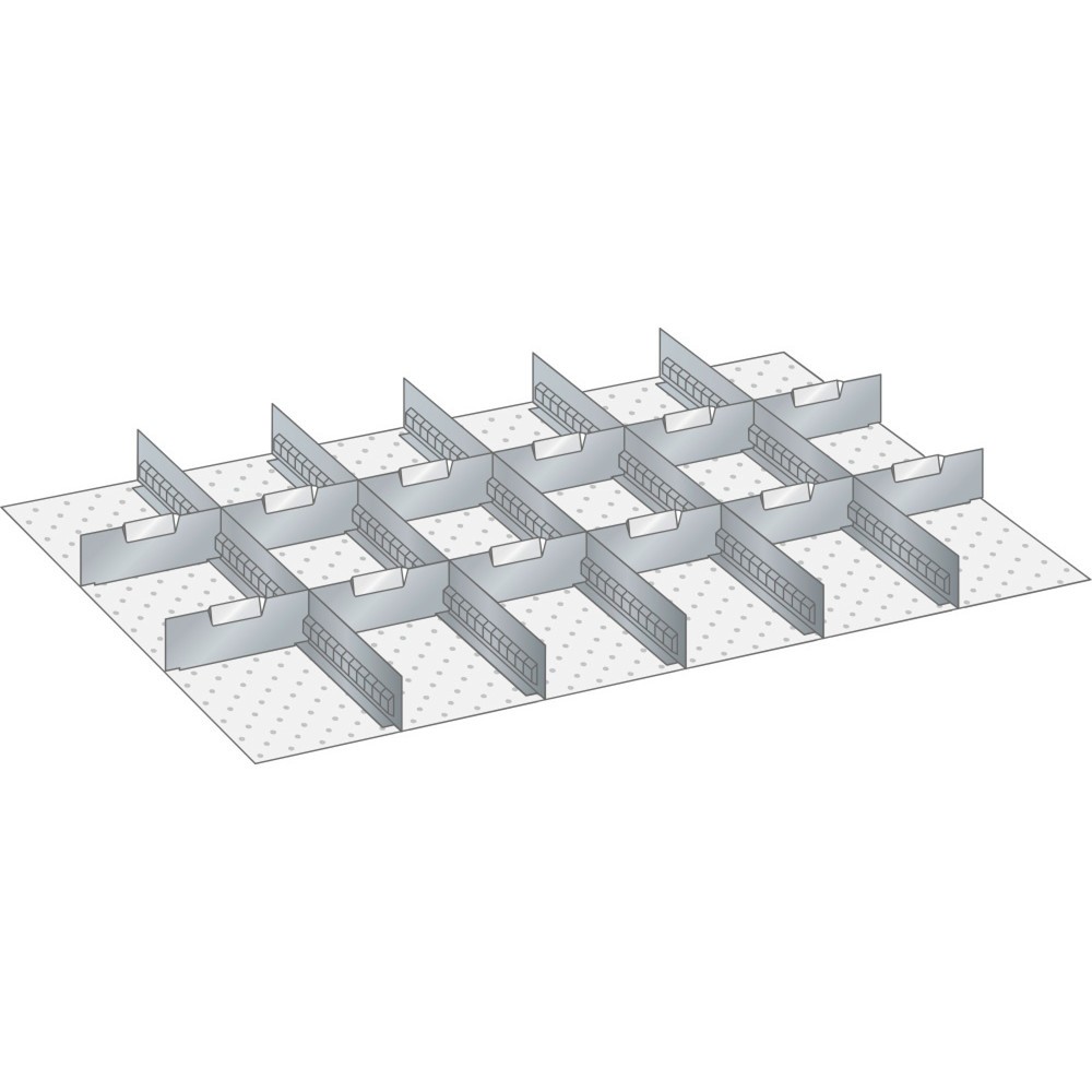 Product afbeelding: LISTA set sleufwanden en scheidingspanelen 54x36E, (bxd) 918x612 mm, 5 sleufwanden, 12 scheidingspanelen, voor fronthoogte 250 mm