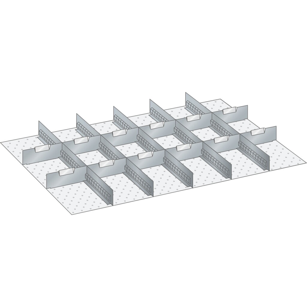 Product afbeelding: LISTA set sleufwanden en scheidingspanelen 54x36E, (bxd) 918x612 mm, 5 sleufwanden, 12 scheidingspanelen, voor fronthoogte 250 mm