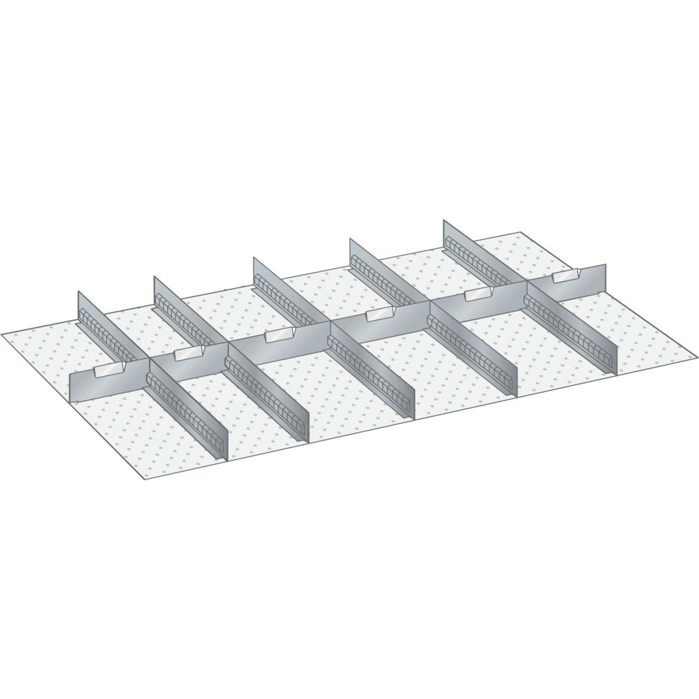 Product afbeelding: LISTA set sleufwanden en scheidingspanelen 64x36E, (bxd) 1088x612 mm, 5 sleufwanden, 6 scheidingspanelen, voor fronthoogte 75 mm