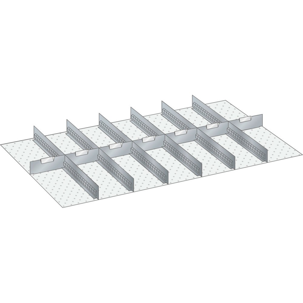 Product afbeelding: LISTA set sleufwanden en scheidingspanelen 64x36E, (bxd) 1088x612 mm, 6 sleufwanden, 7 scheidingspanelen, voor fronthoogte 75 mm