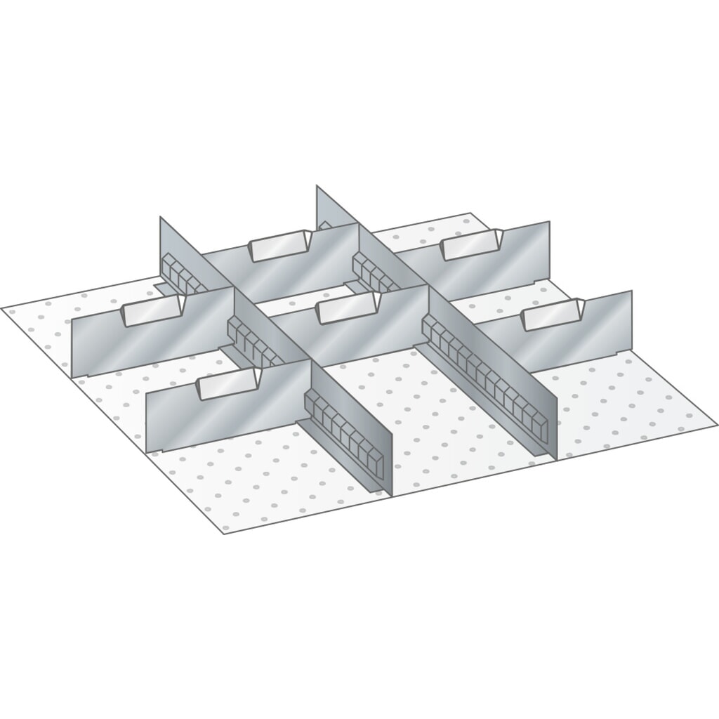 LISTA set sleufwanden en scheidingspanelen, (bxd) 459x510 mm, 2 sleufwanden, 6 scheidingspanelen, voor fronthoogte 75 mm Product afbeelding: LISTA set sleufwanden en scheidingspanelen, (bxd) 459x510 mm, 2 sleufwanden, 6 scheidingspanelen, voor fronthoogte 75 mm