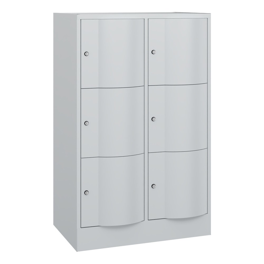 Productafbeelding nr. 1: Locker C+P met vandalismebestendige deuren, 2 x 3 vakken, hxbxd 1.225 x 770 x 540 mm, lichtgrijs, lichtgrijs
