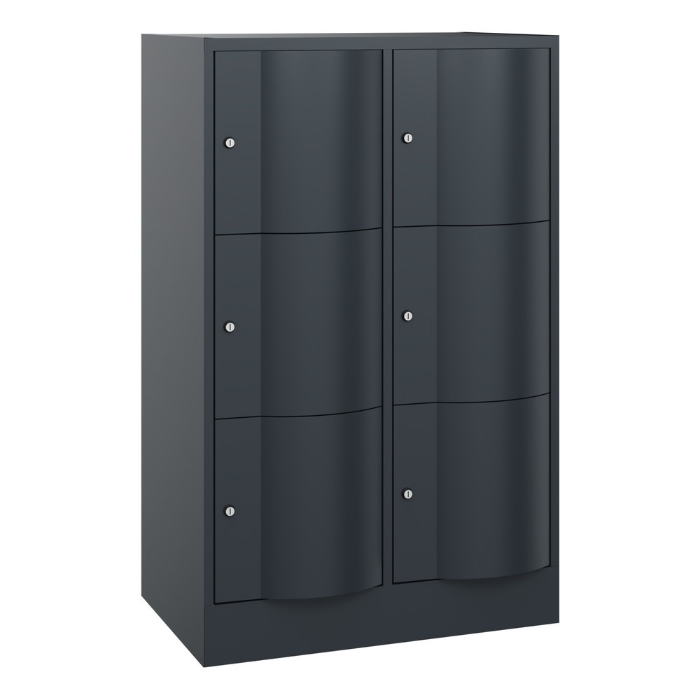 Productafbeelding nr. 1: Locker C+P met vandalismebestendige deuren, 2 x 3 vakken, hxbxd 1.225 x 770 x 540 mm, antracietgrijs, antracietgrijs