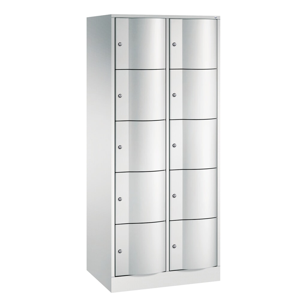 Product afbeelding: Locker C+P met vandalismebestendige deuren, 2 x 5 vakken, hxbxd 1.950 x 770 x 540 mm, lichtgrijs, lichtgrijs