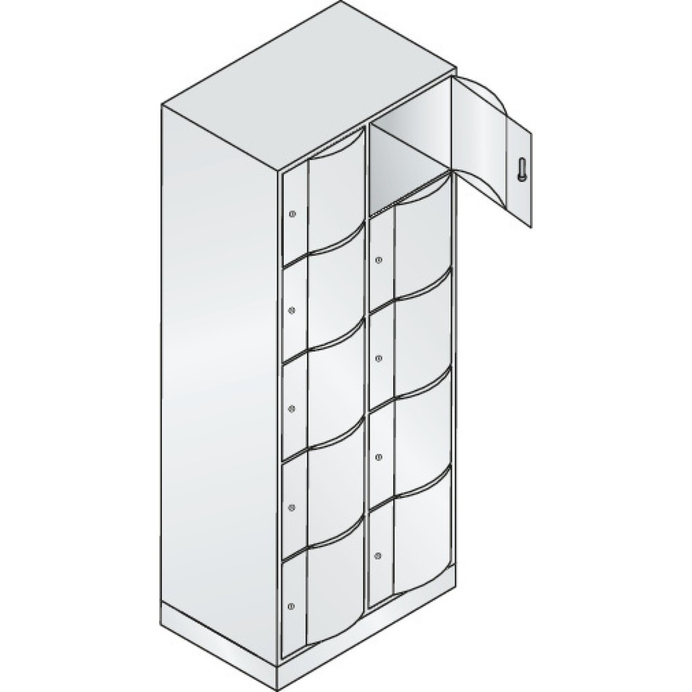 Productafbeelding nr. 2: Locker C+P met vandalismebestendige deuren, 2 x 5 vakken, hxbxd 1.950 x 770 x 540 mm, lichtgrijs, antracietgrijs