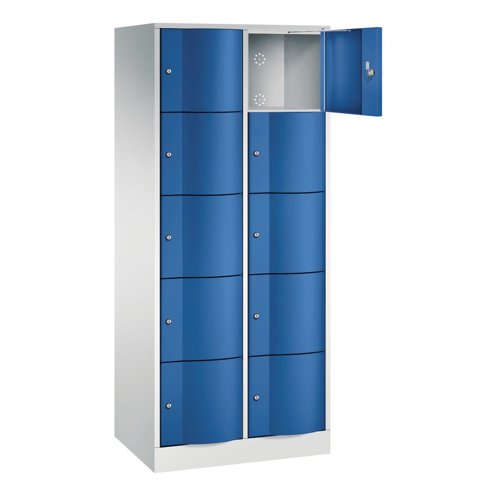 Productafbeelding nr. 3: Locker C+P met vandalismebestendige deuren, 2 x 5 vakken, hxbxd 1.950 x 770 x 540 mm, lichtgrijs, gentiaanblauw