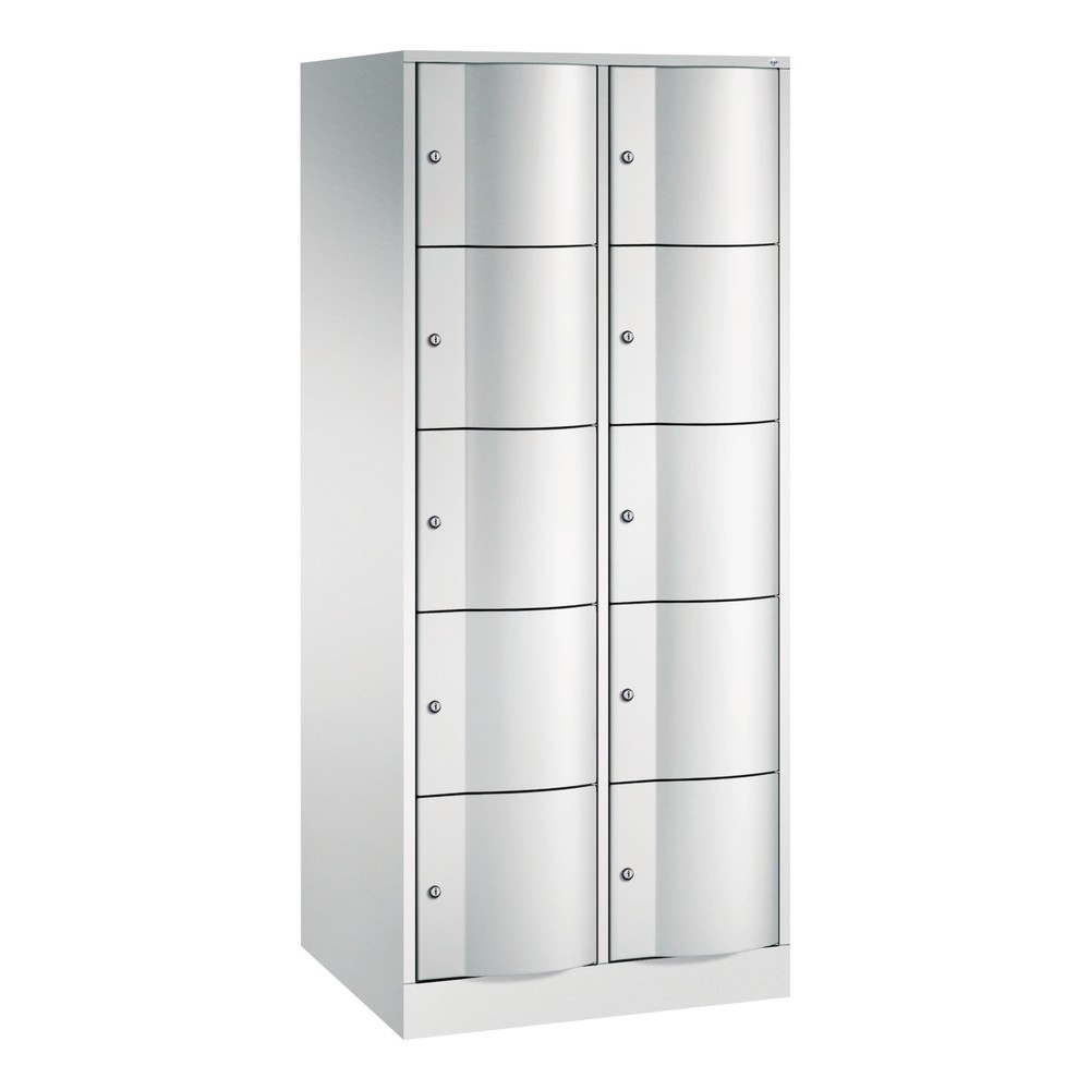 Productafbeelding nr. 1: Locker C+P met vandalismebestendige deuren, 2 x 5 vakken, hxbxd 1.950 x 770 x 640 mm, lichtgrijs, lichtgrijs
