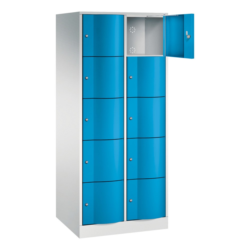 Productafbeelding nr. 2: Locker C+P met vandalismebestendige deuren, 2 x 5 vakken, hxbxd 1.950 x 770 x 640 mm, lichtgrijs, lichtblauw