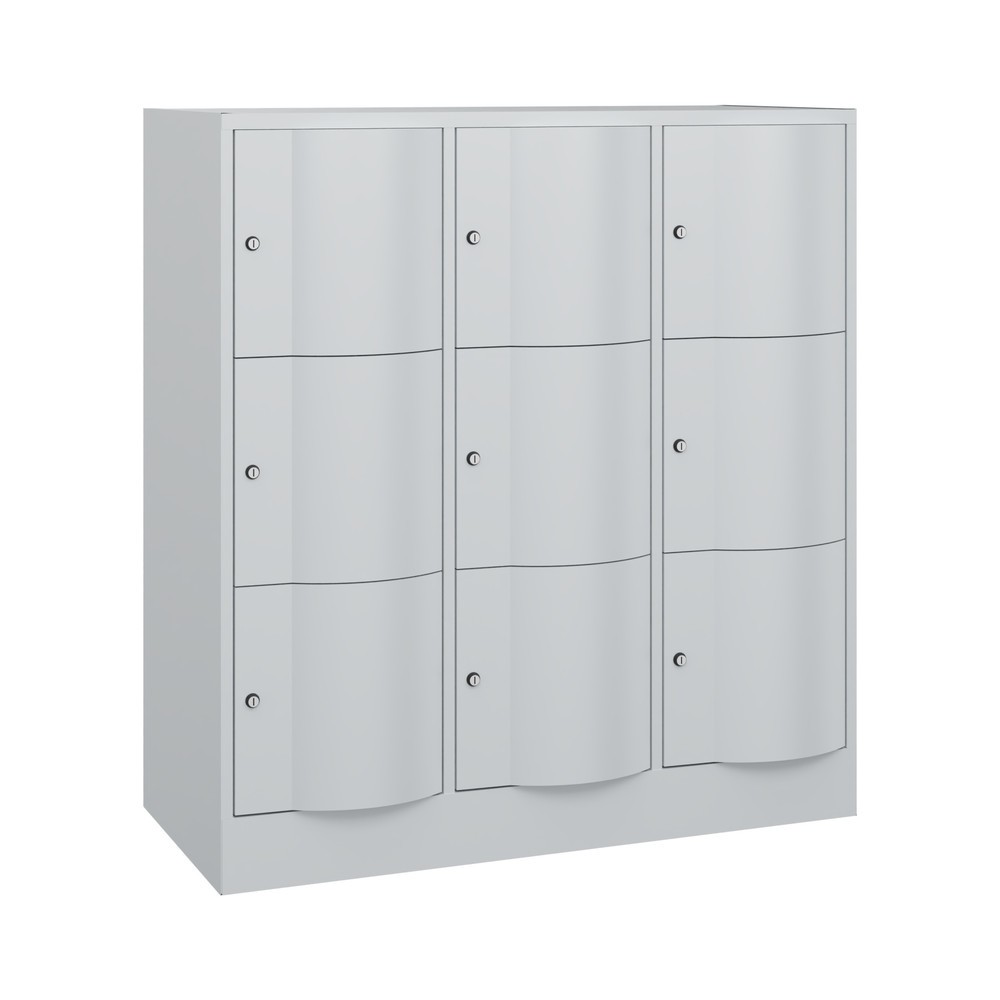 Productafbeelding nr. 1: Locker C+P met vandalismebestendige deuren, 3 x 3 vakken, hxbxd 1.225 x 1.150 x 540 mm, lichtgrijs, lichtgrijs