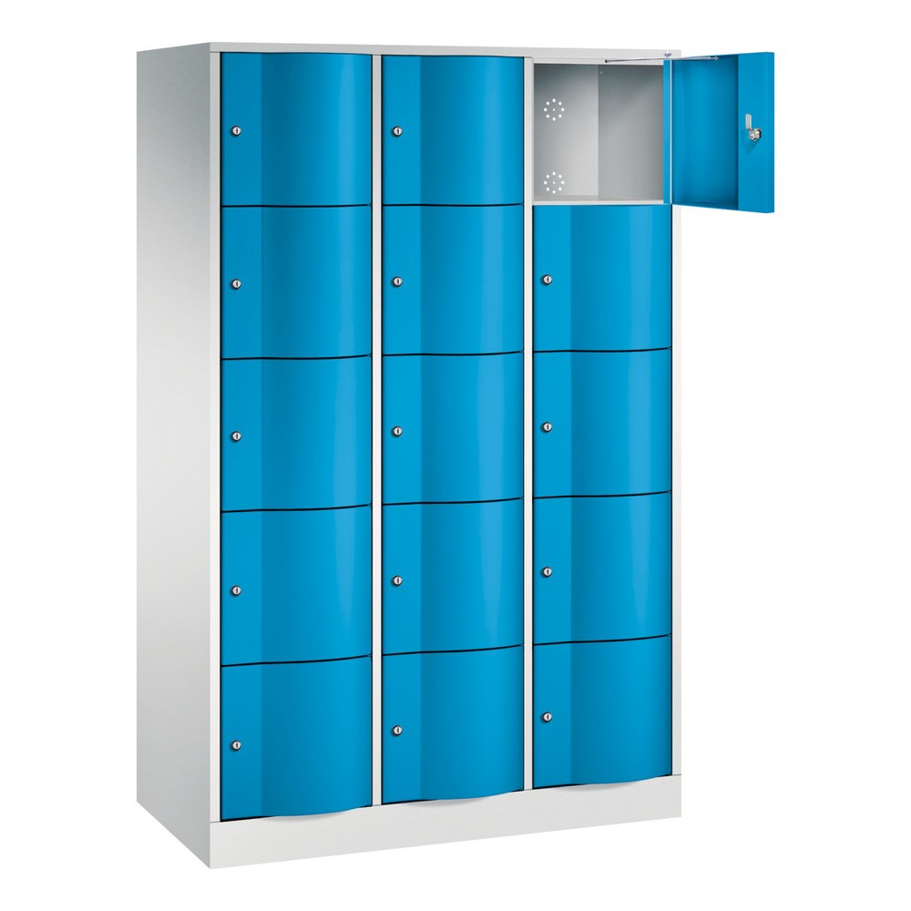 Productafbeelding nr. 3: Locker C+P met vandalismebestendige deuren, 3 x 5 vakken, hxbxd 1.950 x 1.150 x 540 mm, lichtgrijs, lichtblauw