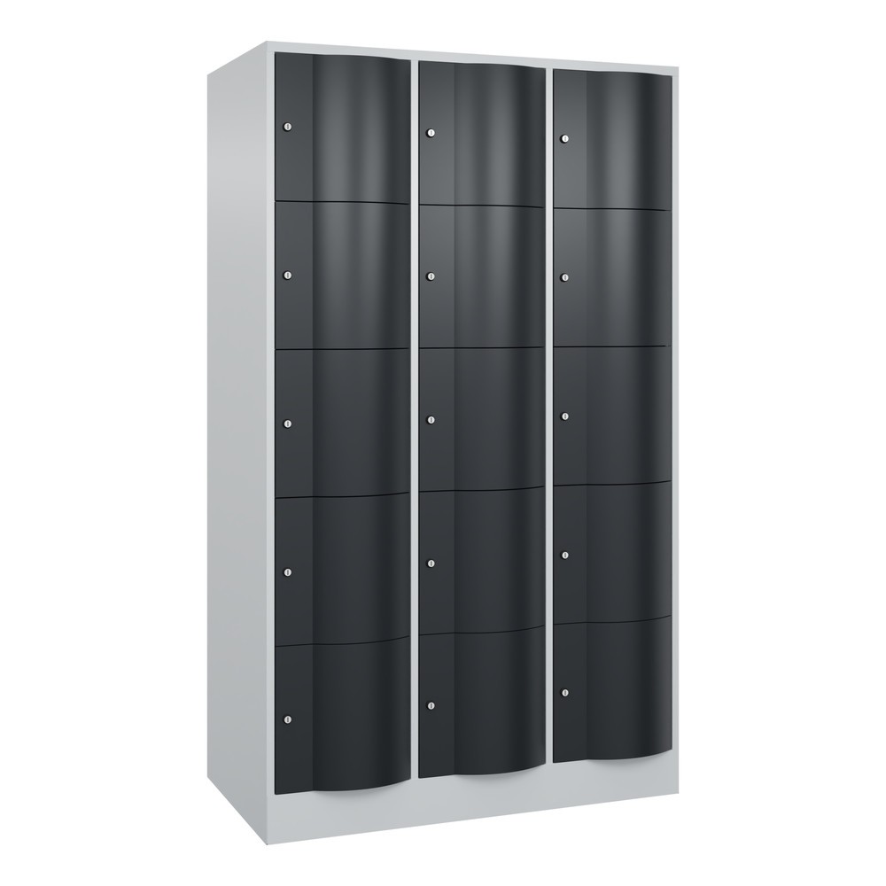 Productafbeelding nr. 1: Locker C+P met vandalismebestendige deuren, 3 x 5 vakken, hxbxd 1.950 x 1.150 x 640 mm, lichtgrijs, antracietgrijs