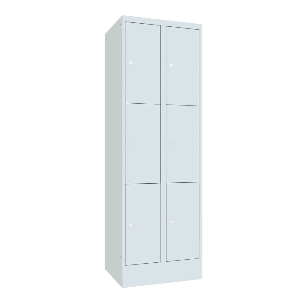 Product afbeelding: Locker PAVOY, 2 x 3 vakken, hxbxd 1.850 x 630 x 500 mm, lichtgrijs, lichtgrijs