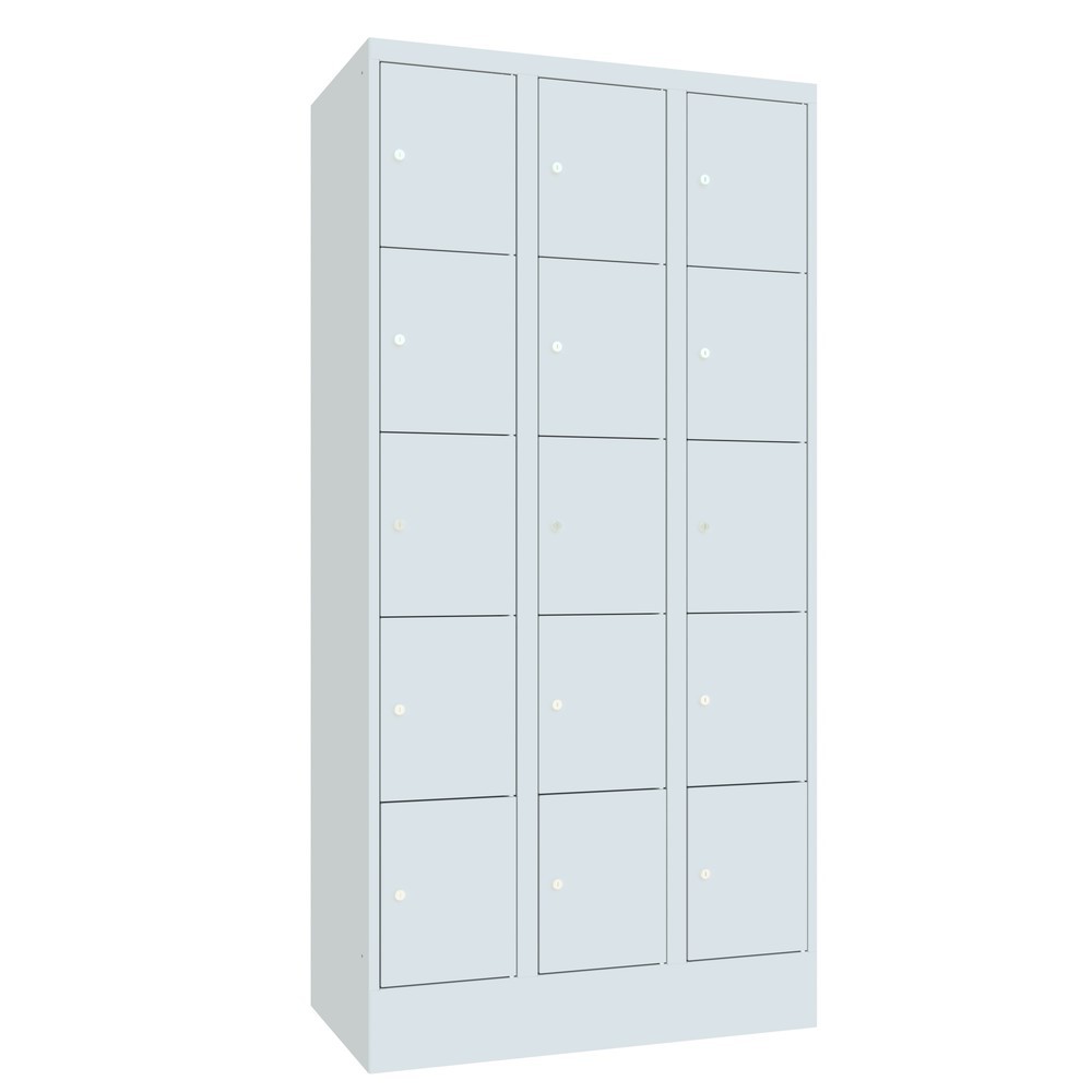 Productafbeelding nr. 2: Locker PAVOY, 3 x 5 vakken, hxbxd 1.850 x 930 x 500 mm, lichtgrijs, lichtgrijs