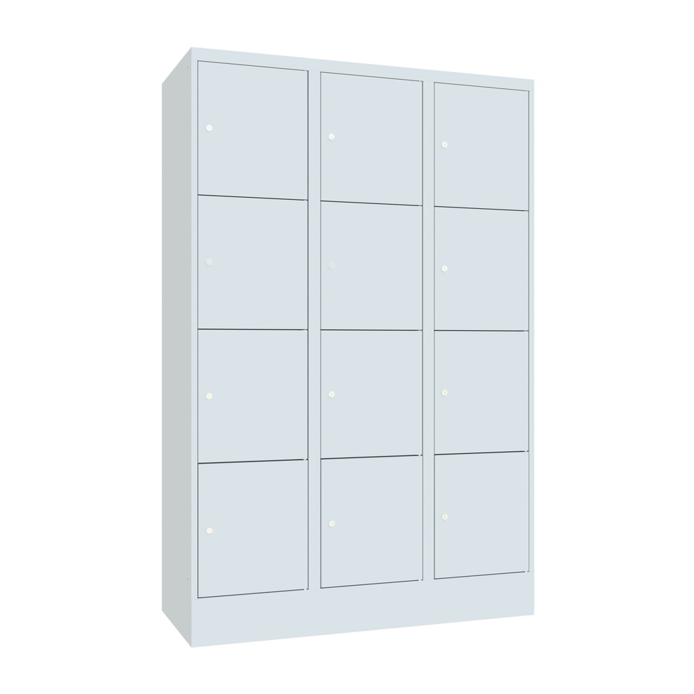 Productafbeelding nr. 1: Locker PAVOY, 3 x 4 vakken, hxbxd 1.850 x 1.230 x 500 mm, lichtgrijs, lichtgrijs