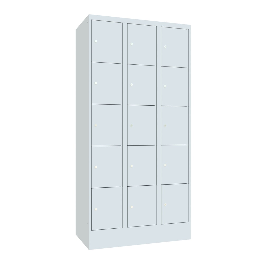 Product afbeelding: Locker PAVOY, 3 x 5 vakken, hxbxd 1.850 x 930 x 500 mm, lichtgrijs, lichtgrijs