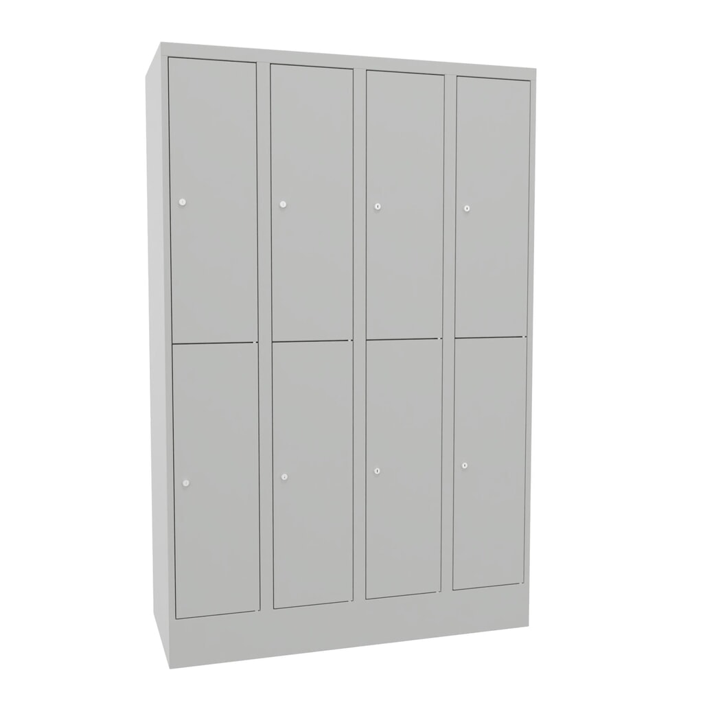 Locker PAVOY, 4 x 2 vakken, hxbxd 1.850 x 1.230 x 500 mm, lichtgrijs, lichtgrijs Product afbeelding: Locker PAVOY, 4 x 2 vakken, hxbxd 1.850 x 1.230 x 500 mm, lichtgrijs, lichtgrijs