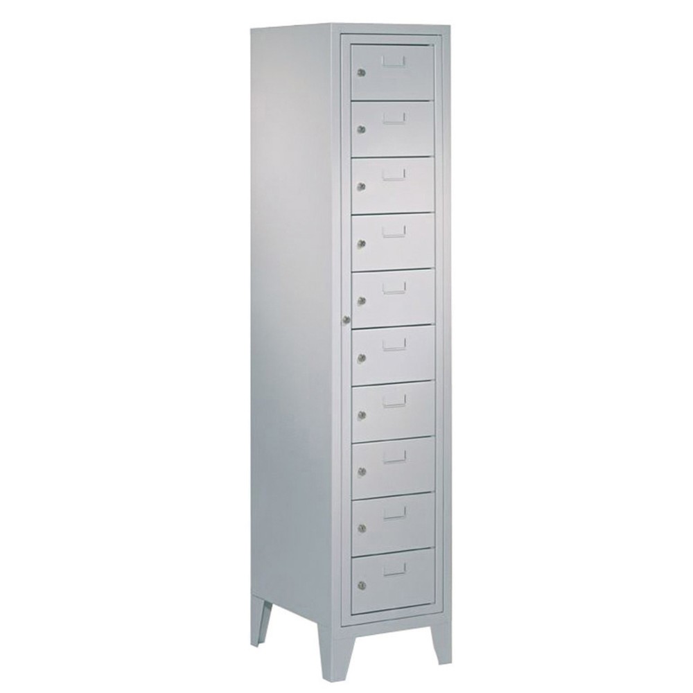 Productafbeelding nr. 2: Locker PAVOY met centrale deur, 1 x 10 vakken, hxbxd 1.850 x 400 x 500 mm, met poten, lichtgrijs, lichtgrijs