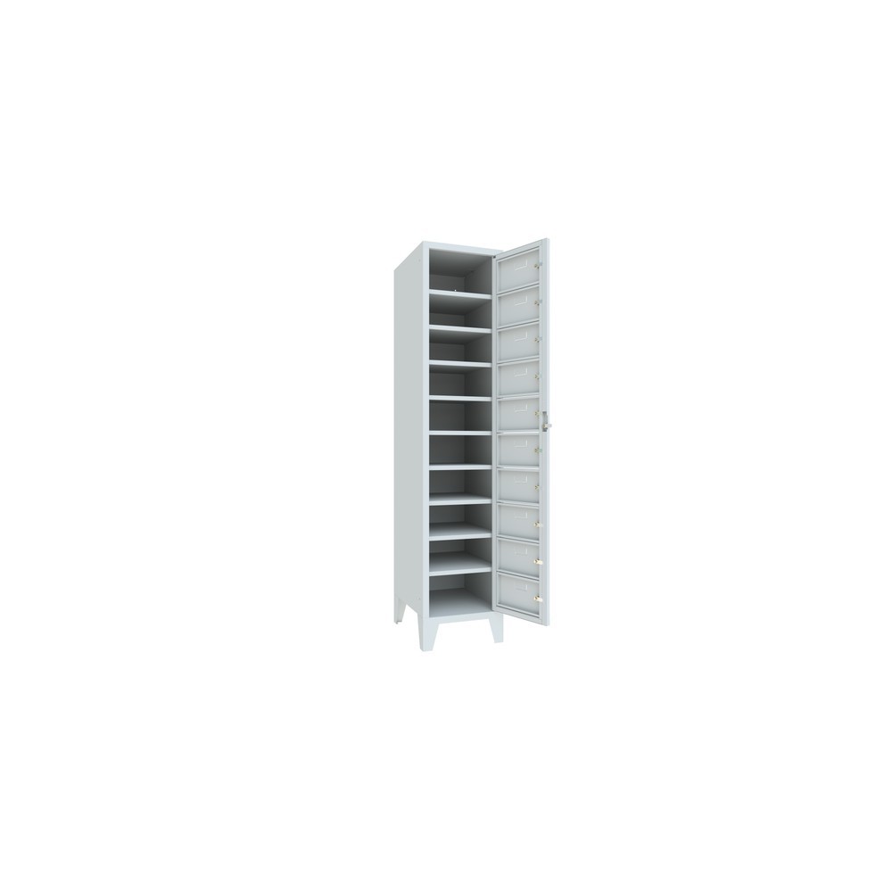 Productafbeelding nr. 3: Locker PAVOY met centrale deur, 1 x 10 vakken, hxbxd 1.850 x 400 x 500 mm, met poten, lichtgrijs, lichtgrijs