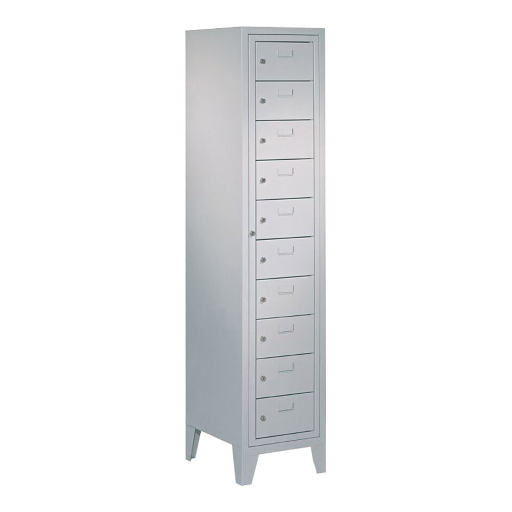 Productafbeelding nr. 1: Locker PAVOY met centrale deur, 1 x 10 vakken, hxbxd 1.850 x 400 x 500 mm, met poten, lichtgrijs, lichtgrijs