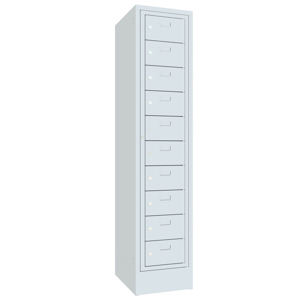 Productafbeelding nr. 2: Locker PAVOY met centrale deur, 1 x 10 vakken, hxbxd 1.850 x 400 x 500 mm, met sokkel, lichtgrijs, lichtgrijs
