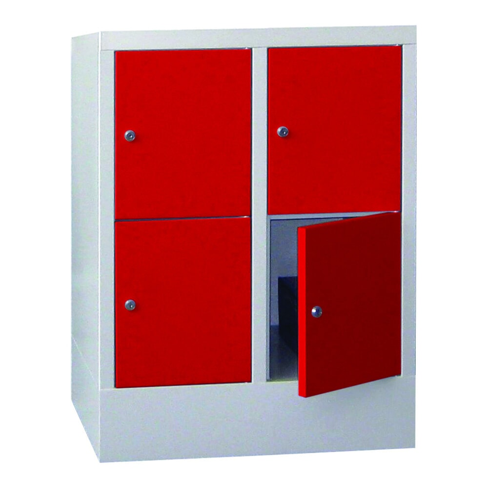 Productafbeelding nr. 3: Locker PAVOY met cilinderslot, 2 x 2 vakken, hxbxd 855 x 630 x 500 mm, vuurrood, lichtgrijs