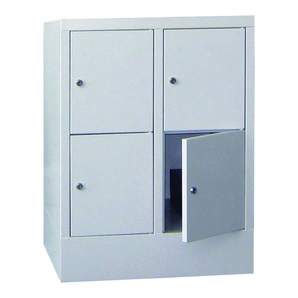 Locker PAVOY met cilinderslot, 2 x 2 vakken, hxbxd 855 x 630 x 500 mm, lichtgrijs, lichtgrijs Productafbeelding nr. 3: Locker PAVOY met cilinderslot, 2 x 2 vakken, hxbxd 855 x 630 x 500 mm, lichtgrijs, lichtgrijs