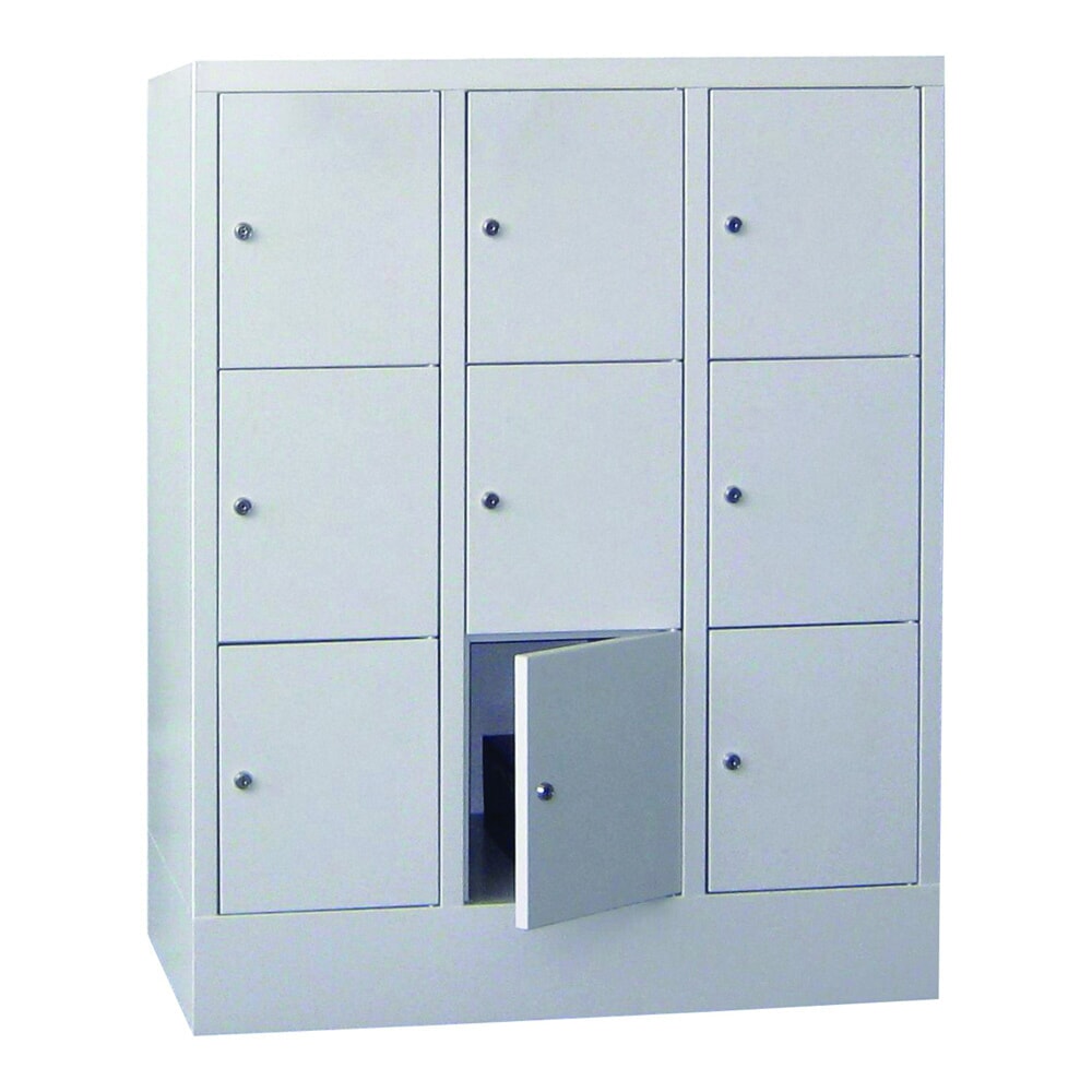 Productafbeelding nr. 2: Locker PAVOY met cilinderslot, 3 x 3 vakken, hxbxd 1.187 x 930 x 500 mm, lichtgrijs, lichtgrijs