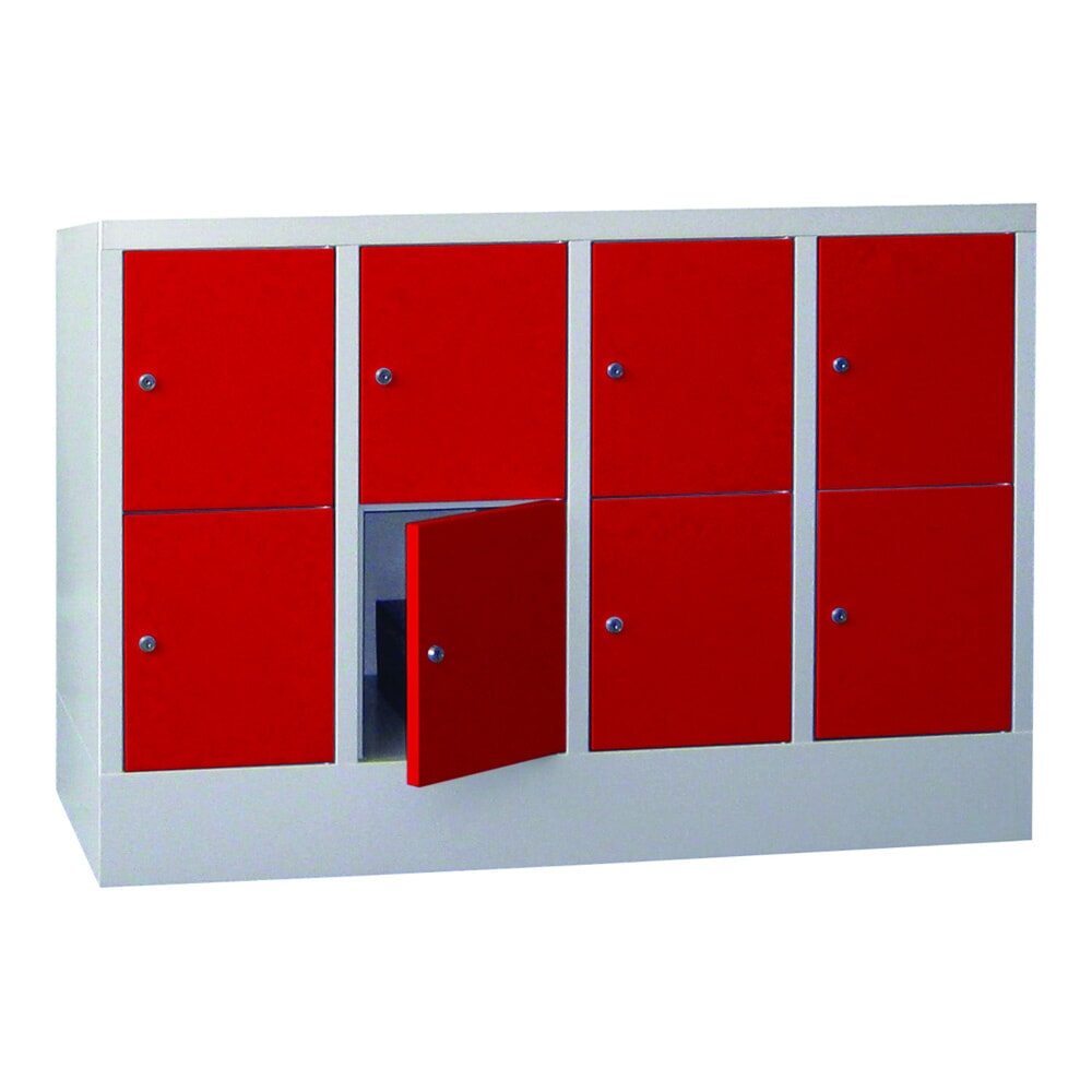 Productafbeelding nr. 2: Locker PAVOY met cilinderslot, 4 x 2 vakken, hxbxd 855 x 1.230 x 500 mm, vuurrood, lichtgrijs