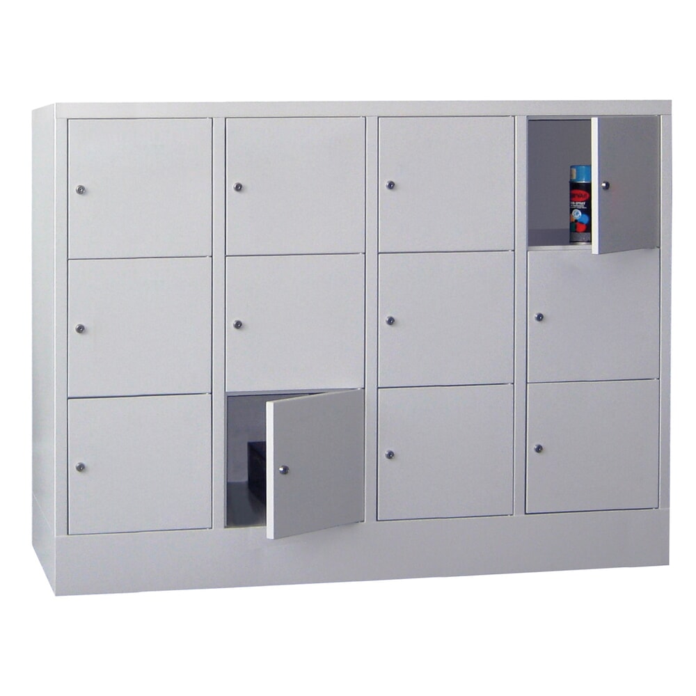 Productafbeelding nr. 2: Locker PAVOY met cilinderslot, 4 x 3 vakken, hxbxd 1.187 x 1.630 x 500 mm, lichtgrijs, lichtgrijs