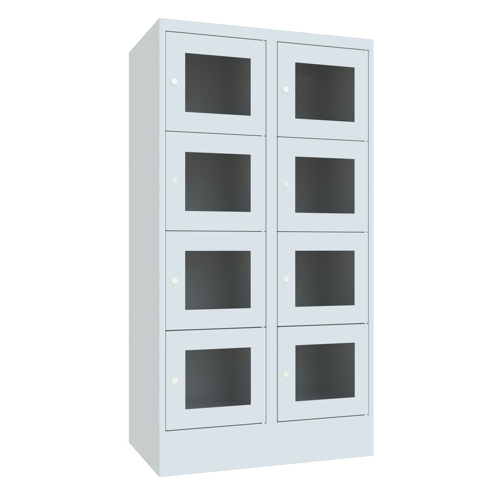 Productafbeelding nr. 2: Locker PAVOY met kijkvenster, 2 x 4 vakken, hxbxd 1.518 x 830 x 500 mm, lichtgrijs, lichtgrijs