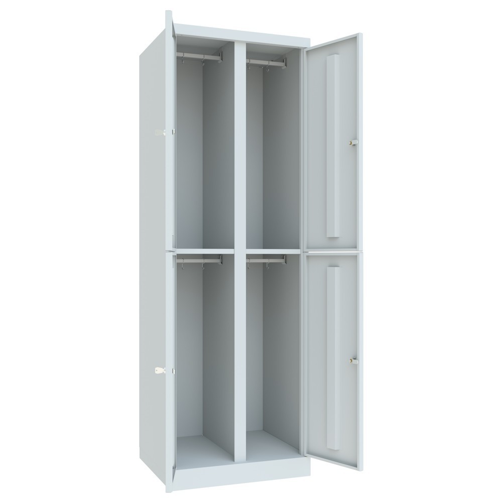 Productafbeelding nr. 5: Locker PAVOY met openslaande deuren, 2 x 2 vakken, hxbxd 1.800 x 600 x 500 mm, lichtgrijs, lichtgrijs