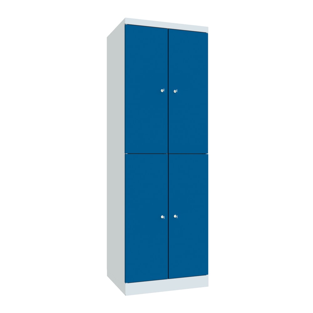 Product afbeelding: Locker PAVOY met openslaande deuren, 2 x 2 vakken, hxbxd 1.800 x 600 x 500 mm, gentiaanblauw, lichtgrijs