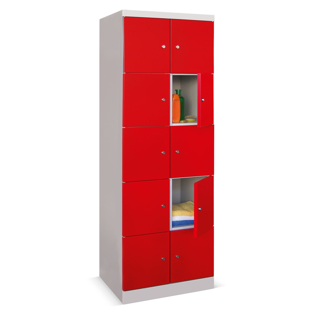 Locker PAVOY met openslaande deuren, 2 x 2 vakken, hxbxd 1.800 x 600 x 500 mm, lichtgrijs, lichtgrijs Productafbeelding nr. 2: Locker PAVOY met openslaande deuren, 2 x 2 vakken, hxbxd 1.800 x 600 x 500 mm, lichtgrijs, lichtgrijs