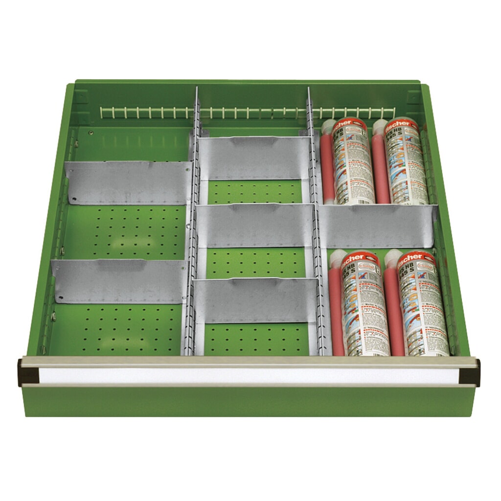Product afbeelding: LOKOMA Ladeverdeler voor mobiele werkbanken Premium, 2 sleufwanden, fronthoogte 150-175 mm