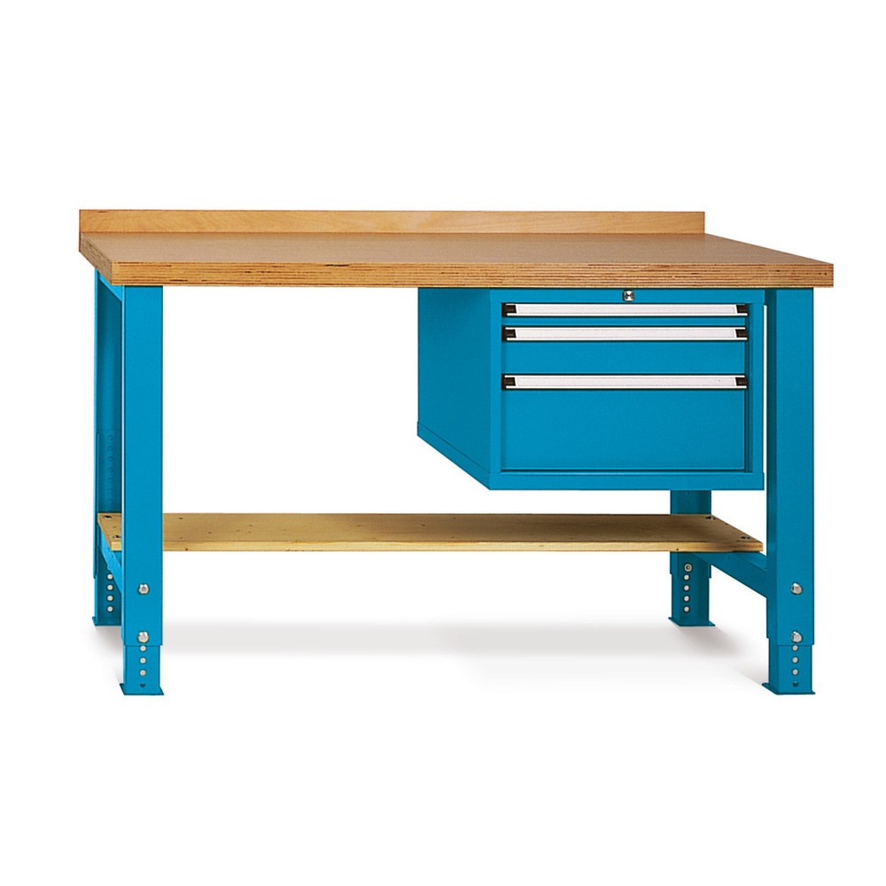 Product afbeelding: LOKOMA Zware werkbank Premium met 3 lades, cap. 800 kg, hxbxd 850 x 1.500 x 700 mm, resedagroen