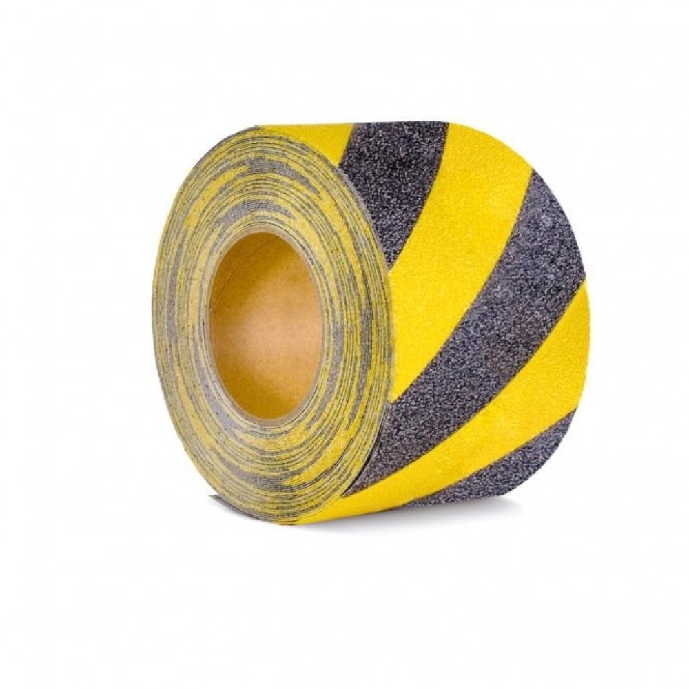 Product afbeelding: m2-antisliplaag™ waarschuwingsmarkering, rol, breedte 100 mm, geel-zwart