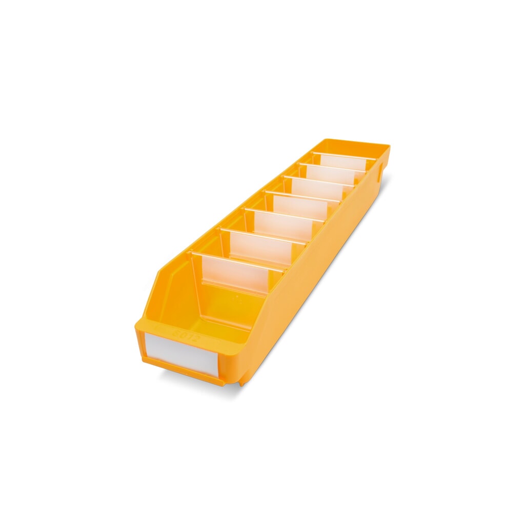 Product afbeelding: Magazijnbakken met inkijkopening, bxd 120 x 600 mm, geel