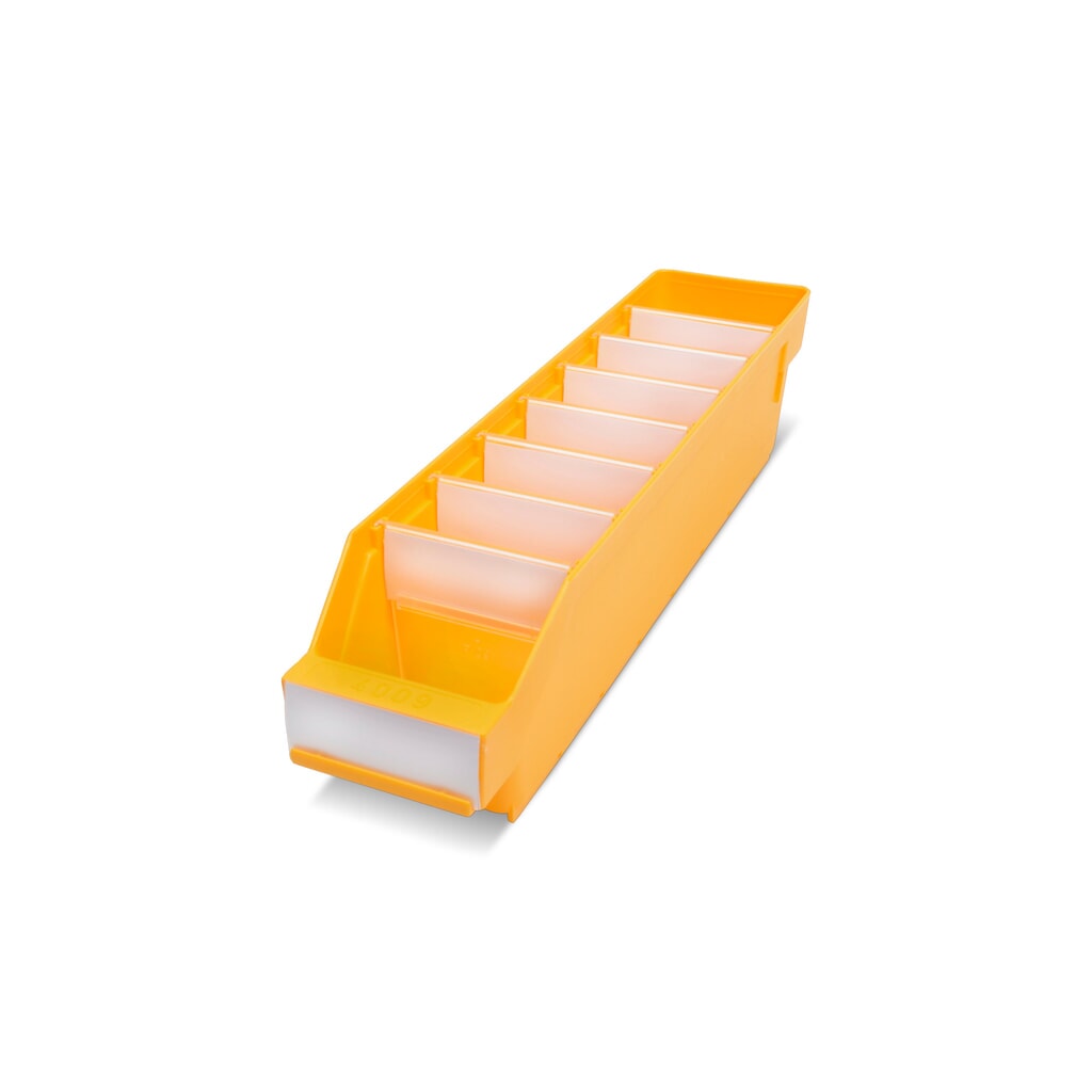 Product afbeelding: Magazijnbakken met inkijkopening, bxd 90 x 400 mm, geel