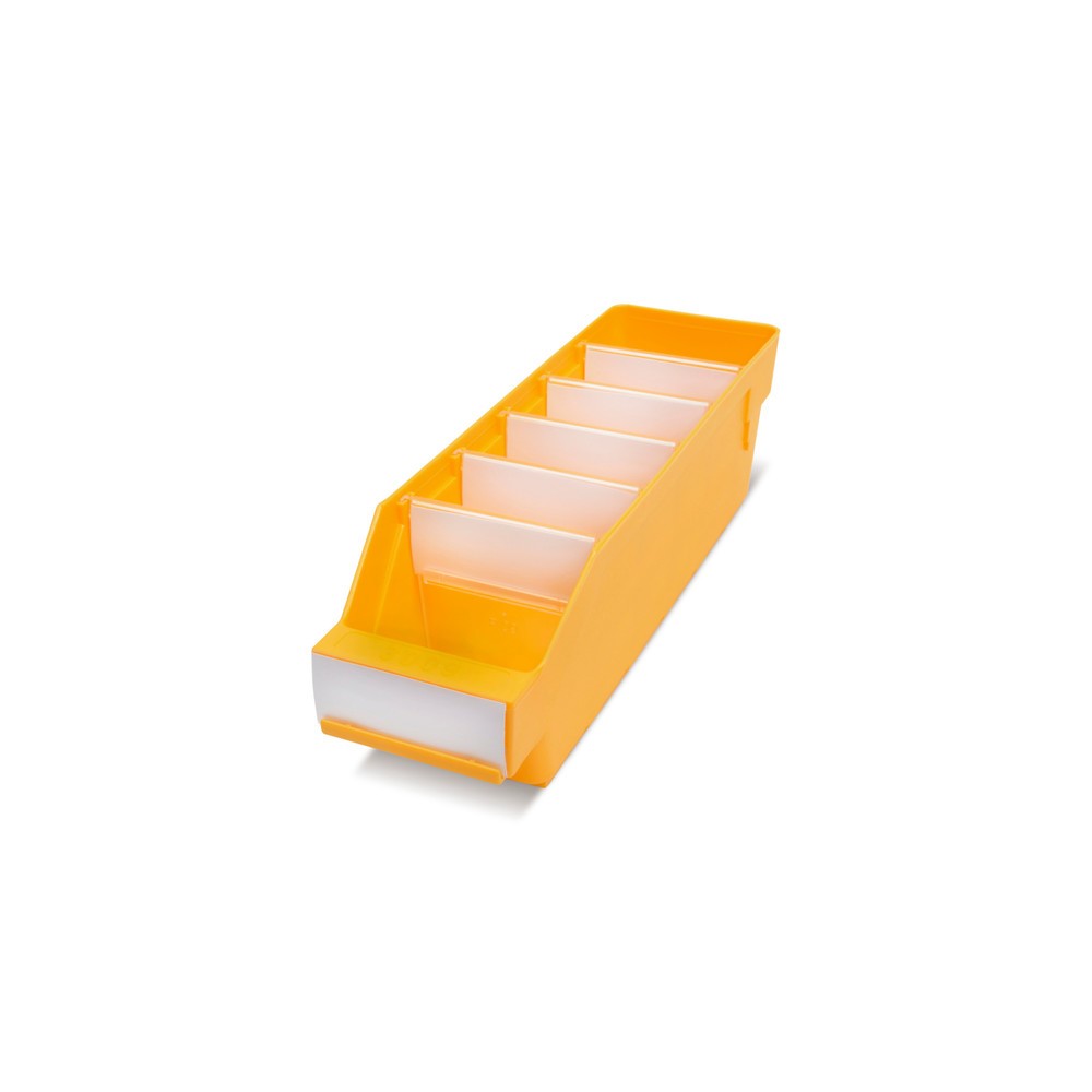 Product afbeelding: Magazijnbakken met inkijkopening, bxd 90 x 300 mm, geel