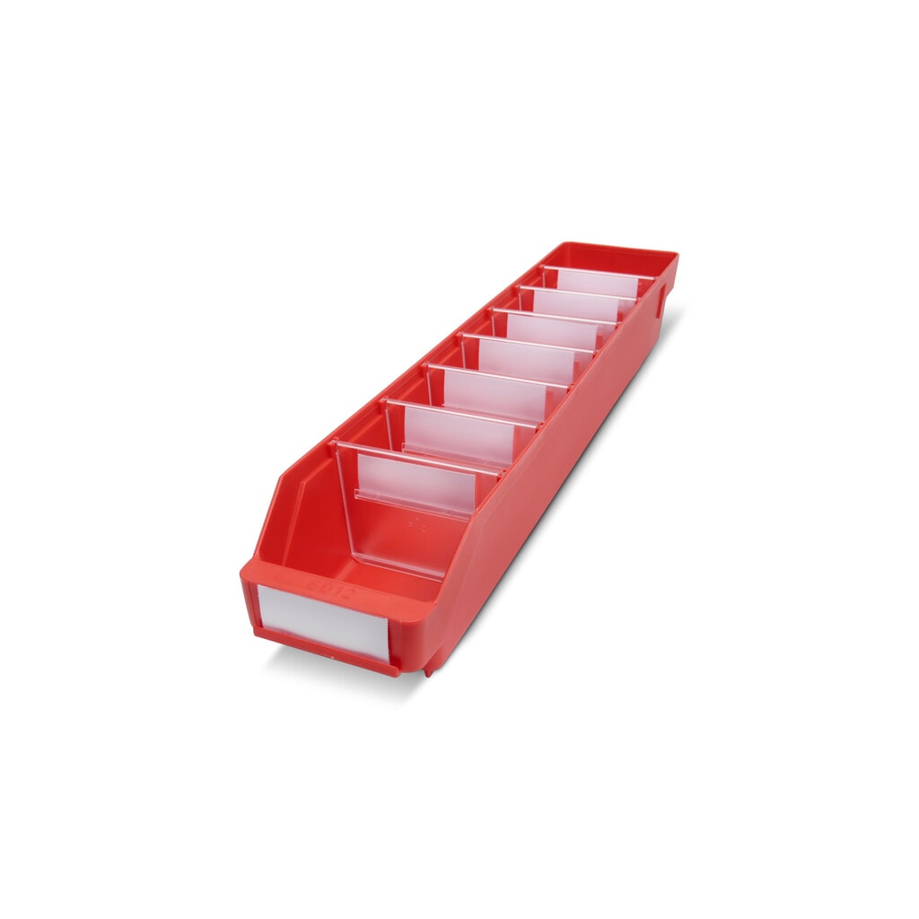 Product afbeelding: Magazijnbakken met inkijkopening, bxd 120 x 600 mm, rood