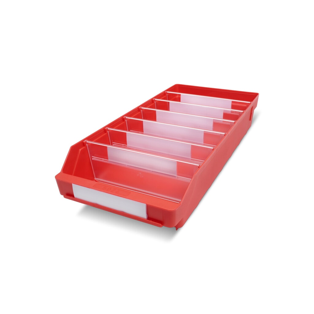 Product afbeelding: Magazijnbakken met inkijkopening, bxd 240 x 500 mm, rood