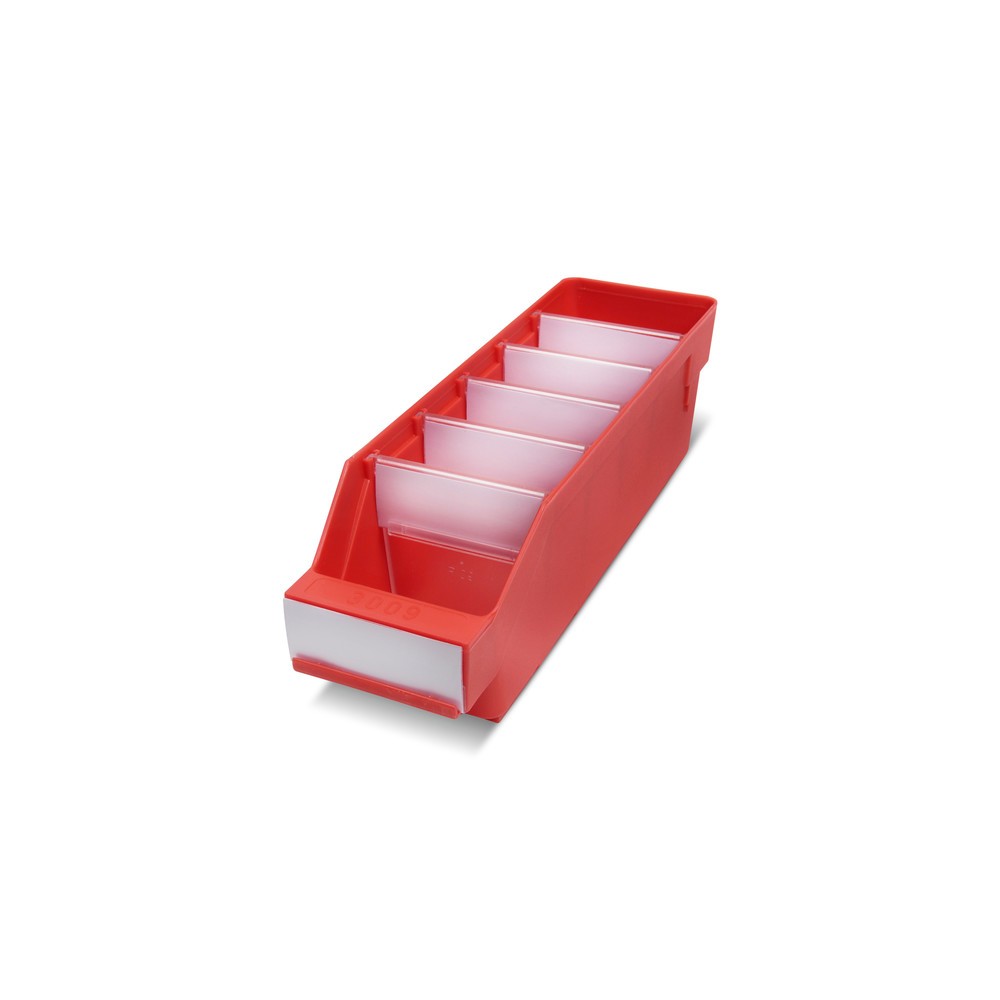 Product afbeelding: Magazijnbakken met inkijkopening, bxd 90 x 300 mm, rood